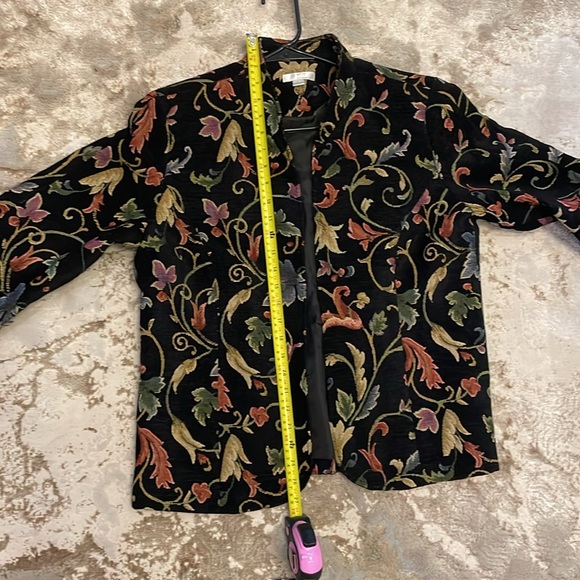 Erin London Vintage Floral Black Tapestry Blazer  Large - Picture 6 of 6